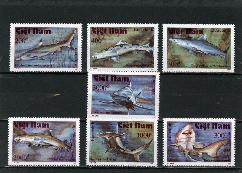 VIET NAM 1991 Sc#2236-2242 FISH SET OF 7 STAMPS  MNH 