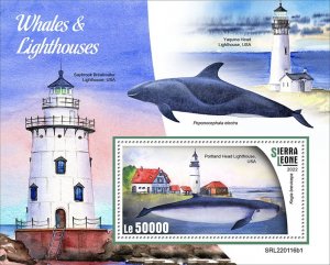 SIERRA LEONE - 2022 - Whales, L'Houses - Perf Souv Sheet #1 - Mint Never...