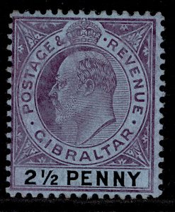 GIBRALTAR EDVII SG59, 2½d purple & black/blue, M MINT. Cat £35.