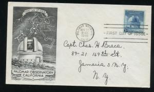 US 966 Palomar Mtn Observatory ADDR Smartcraft cachet FDC