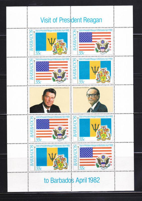 Barbados 581-582 Complete Sheets Set MNH Flags, 2 Scans