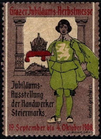 1908 Germany Poster Stamp Autumn Fair Exhibition of the Craftsmen of Styria