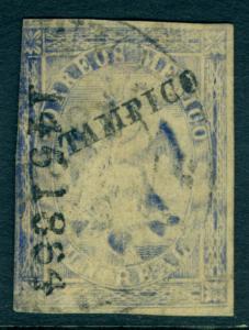 MEXICO 1864 EAGLE  1r ultra  2nd period - TAMPICO - dist. ovpt  Sc# 22 used FVF