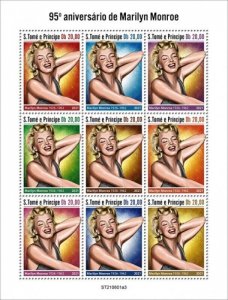 St Thomas - 2021 Actress Marilyn Monroe Anniv. - 9 Stamp Sheet - ST210601a3