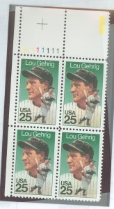 United States #2417 Mint (NH) Plate Block (Baseball) (Sports)