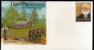 Norfolk Island Philip McCoy Farmer Postal Stationery Envelope # 16003