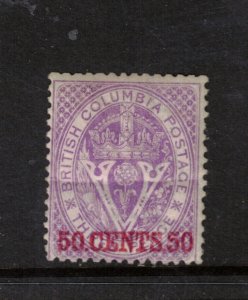 British Columbia #12 Mint Fine Never Hinged Horizontal Gum Crease