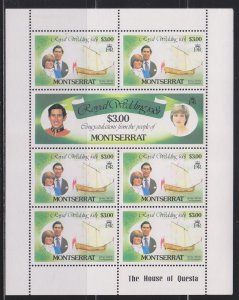 Montserrat,  Prince Charles and Lady Diana (SC# 467-468) MNH SHEET