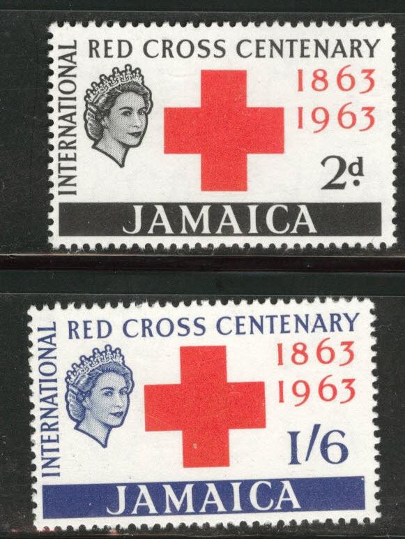 JAMAICA  Scott 203-4 Red Cross 1963 set