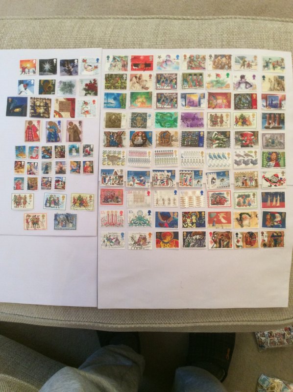 Great Britain Christmas used stamps  100+  Lot A