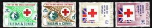 Tristan Da Cunha-Sc#133-6-unused NH set-Globe & Red Cross-Maps-Flags-1970-