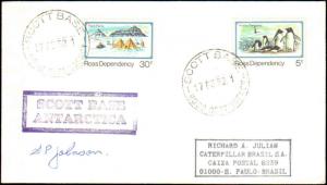 1982 NEW ZEALAND ROSS DEPENDENCY SCOTT BASE CACHET + SIGNED