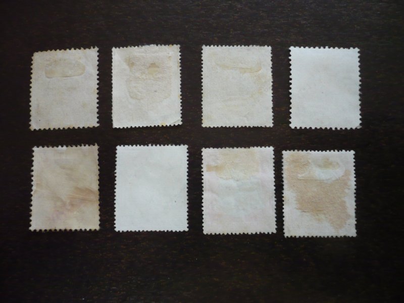 Stamps - Singapore - Scott#1,2,4,6,9,17-19 - Used Partial Set of 8 Stamps