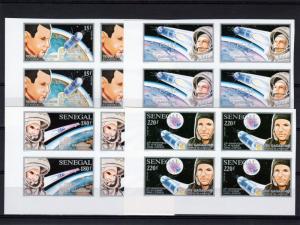 Senegal 1991 Sc#947/950 Yuri Gagarin 30th.Anniv.Set(4v) IMPERF.Block of 4 MNH