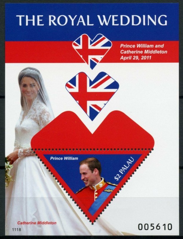 Palau 2011 MNH Royalty Stamps Royal Wedding Prince William & Kate S/S II 