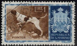 San Marino Scott 375 Used Dog stamp