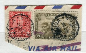 CANADA; 1931 early GV Airmail Postmark PIECE