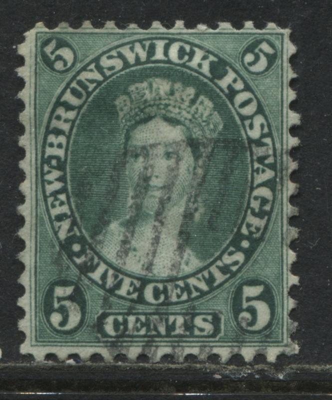 New Brunswick QV 1860 5 cents yellow green used 