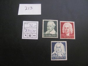 GERMANY 1935 MNH SC 456-458 SET VF/XF 32 EUROS (213)