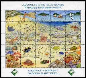 PALAU - 1990 - Lagoon Life - Perf 25v Sheet - Mint Never Hinged