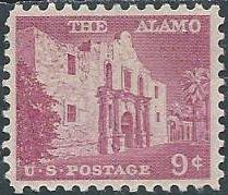 US 1043 (mh) 9¢ Alamo, rose lilac (1956)