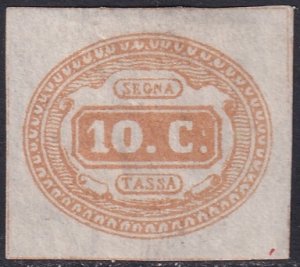 Italy 1863 Sc J1a postage due MNG(*) tiny thin