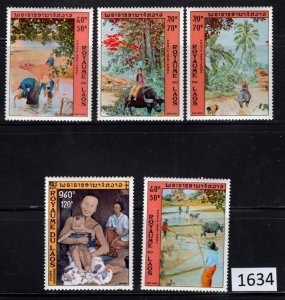 Laos Scott C96-100, set of 5 MNH paintings (1634), Free Shipping