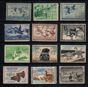 United States  12 used duck stamps cat $160.00