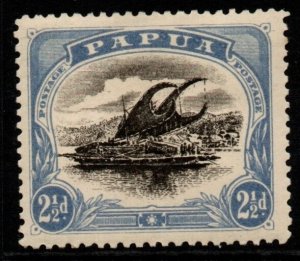 PAPUA SG69 1910 2½d BLACK & DULL BLUE p12½ WMK SIDEWAYS MTD MINT