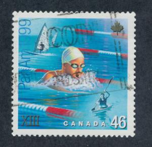 Canada 1999 Scott 1803 used - 46c Pan American Games, Swim