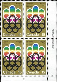 ANADA   #624 MNH LOWER RIGHT PLATE BLOCK  (4-2)