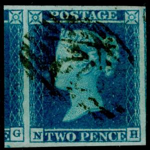 SG14, 2d blue, VERY FINE USED. Cat £85. 4 MARGINS. NH