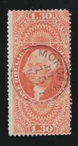 US R77c $1.30 Foreign Exchange Used w/ Handstamp Cancel SCV $85