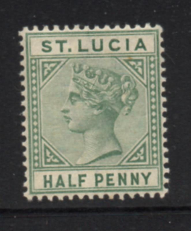 St Lucia Sc 27 1891 1/2d green Victoria stamp mint