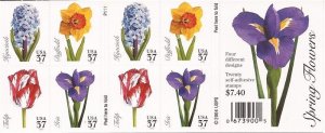 US Stamp - 2005 37c Spring Flowers Booklet Pane of 20 Stamps #3903b