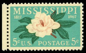 US Sc 1337 VF/MNH - 1967 5¢ Mississippi Statehood - P.O. Fresh