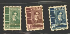 Florencio Sanches Author Theatre literature Art deco design Uruguay MNH #469-71  