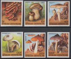 XG-AN765 CENTRAL AFRICAN - Mushrooms, 1984 Nature, 6 Values Imperf. MNH Set