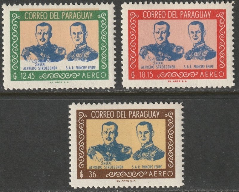 Paraguay 1962 Sc C310-2 air post set MLH* with error