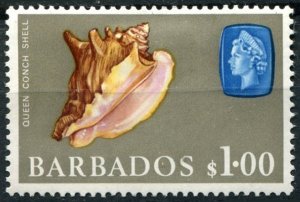 barbados Sc#279 MH/Unused, $1 multi, Marine Life Definitives Series I (1965)