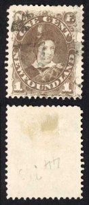 Newfoundland SG44a 1c Dull Brown Cat 17 pounds