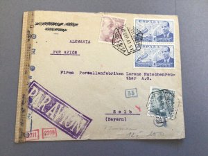 Spain Barcelona 1943 airmail to Bayern censor  postal cover  62584