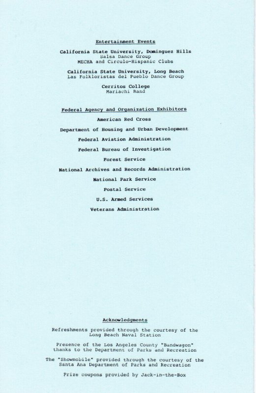 US Constitution B. C. 2nd Day Ceremony Prog #2421 Bill/Rights Long Beach Naval