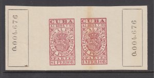 Cuba Jones CH50 pair MNG 1894 2P carmine Gross Business Tax fiscal, fresh, VF