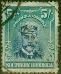 Southern Rhodesia 1924 5s Blue & Blue-Green SG14 Good Used (2)