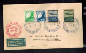 1936 Germany Graf Zeppelin  Cover LZ 127 to Pernambuco Brazil 5