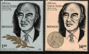 MEXICO 1307-1308 Nobel Peace Prize Alfonso Garcia Robles MNH