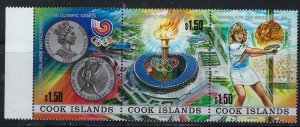 Cook Is 998 MNH 1988 Olympics strip of 3 (an2323)