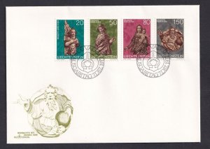 Liechtenstein  #632-636  FDC 1977  sculptures