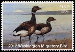 WASHINGTON  #27 2012 STATE DUCK STAMP BUFFLEHEAD LIGHTHOUSE  By Fred Thomas